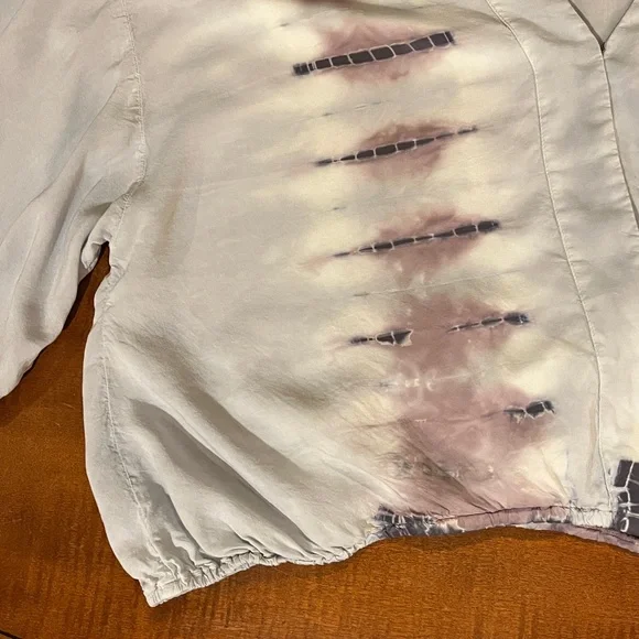 Young Fabulous & Broke Tia Top Blouse. Faux wrap. Light blue, lilac, grey. S-M - Picture 8 of 11